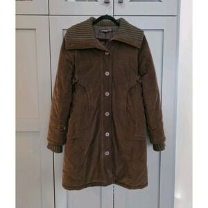 Vintage David Bitton Buffalo Long Corduroy Coat Chocolate Brown Y2K Puffer Large